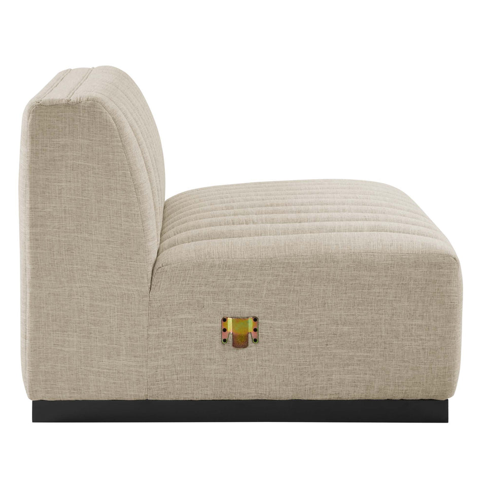 Conjure Channel Tufted Upholstered Fabric Armless Chair by Modway