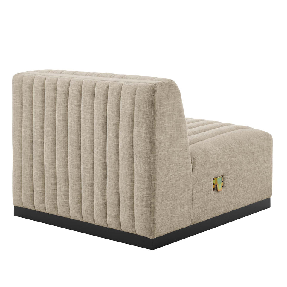 Conjure Channel Tufted Upholstered Fabric Armless Chair by Modway