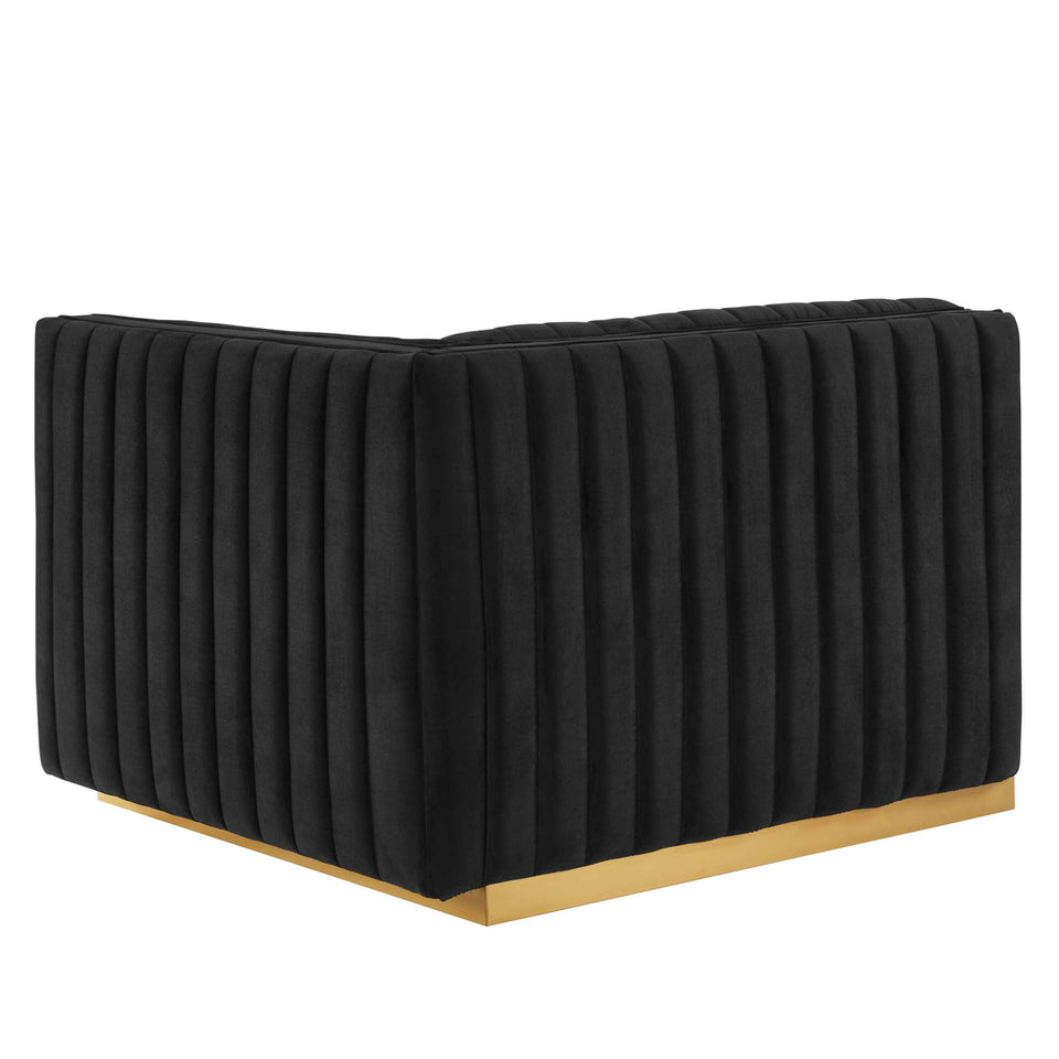 Conjure Channel Tufted Performance Velvet Right-Arm Chair by Modway