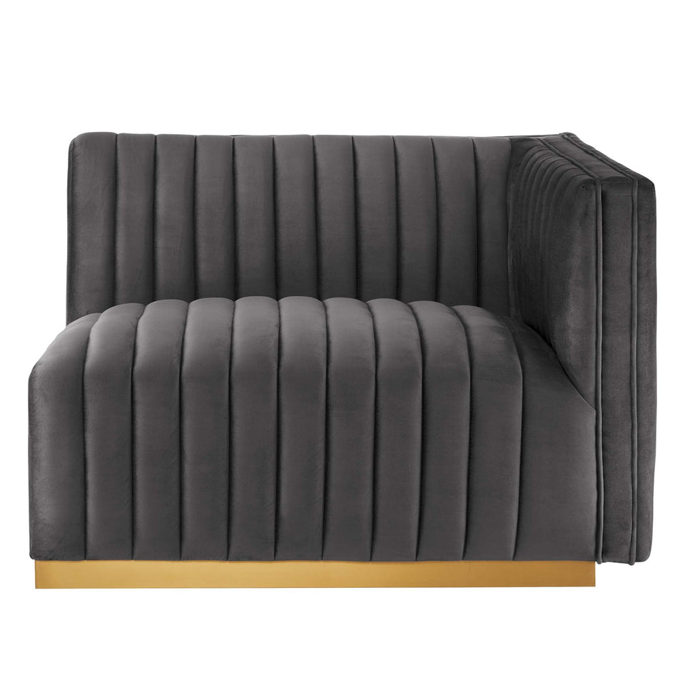 Conjure Channel Tufted Performance Velvet Right-Arm Chair by Modway