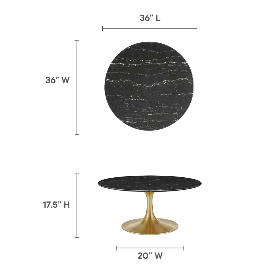 Lippa 36" Round Faux Marble Coffee Table by Modway