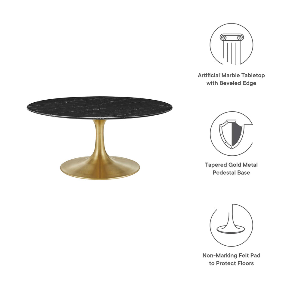 Lippa 36" Round Faux Marble Coffee Table by Modway