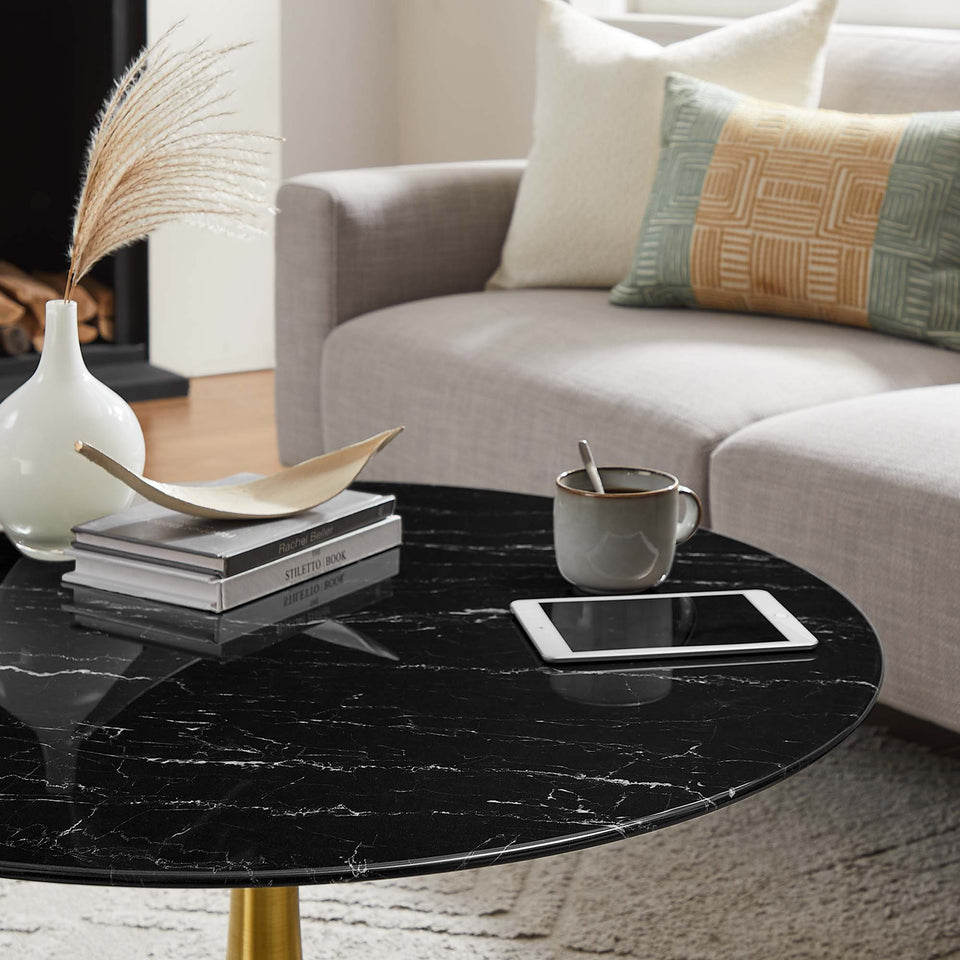 Lippa 36" Round Faux Marble Coffee Table by Modway