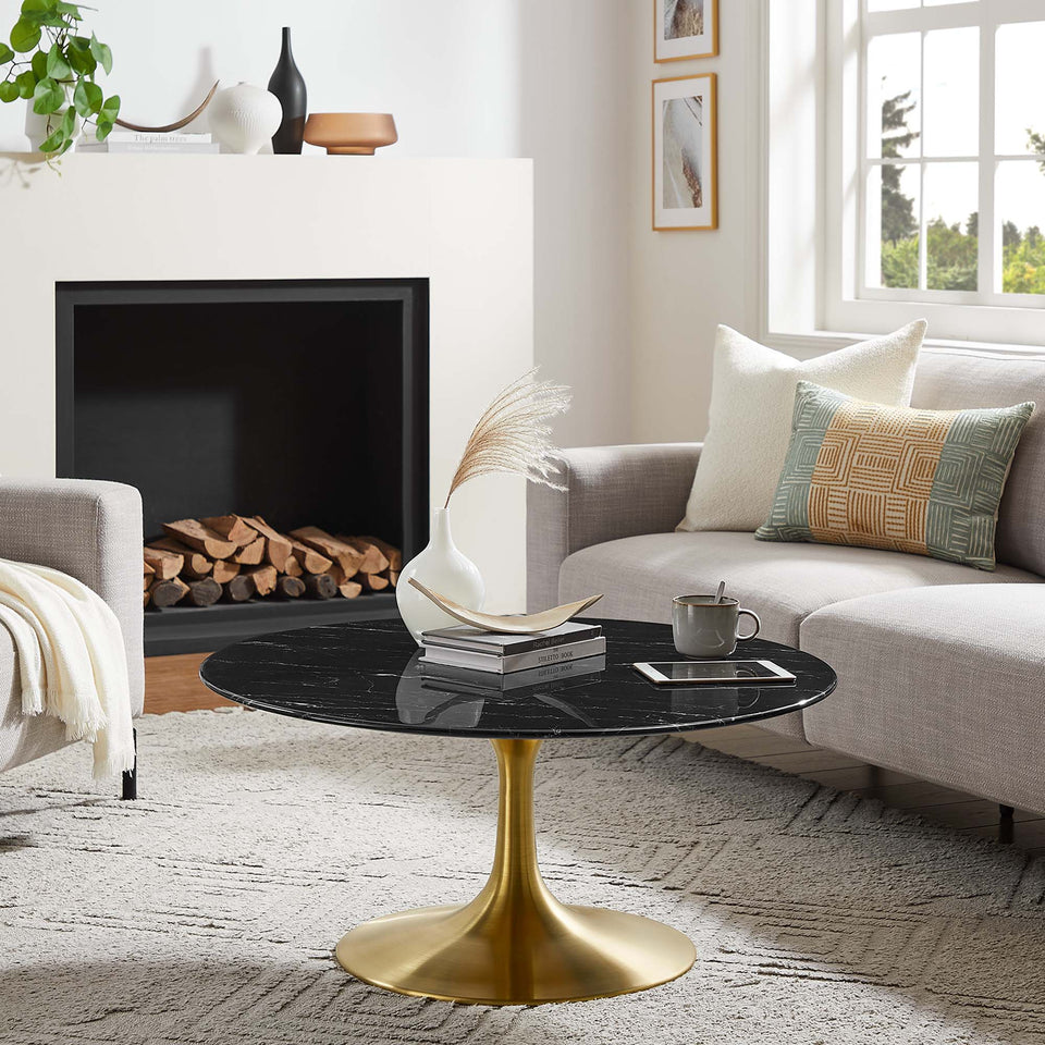 Lippa 36" Round Faux Marble Coffee Table by Modway