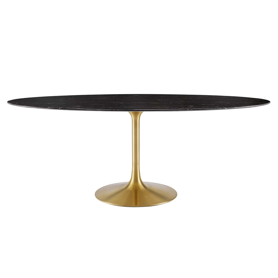Lippa 78" Oval Faux Marble Dining Table by Modway