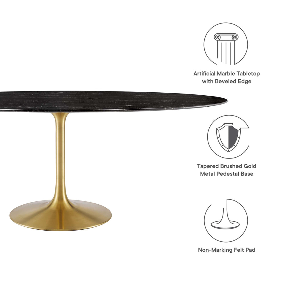 Lippa 78" Oval Faux Marble Dining Table by Modway
