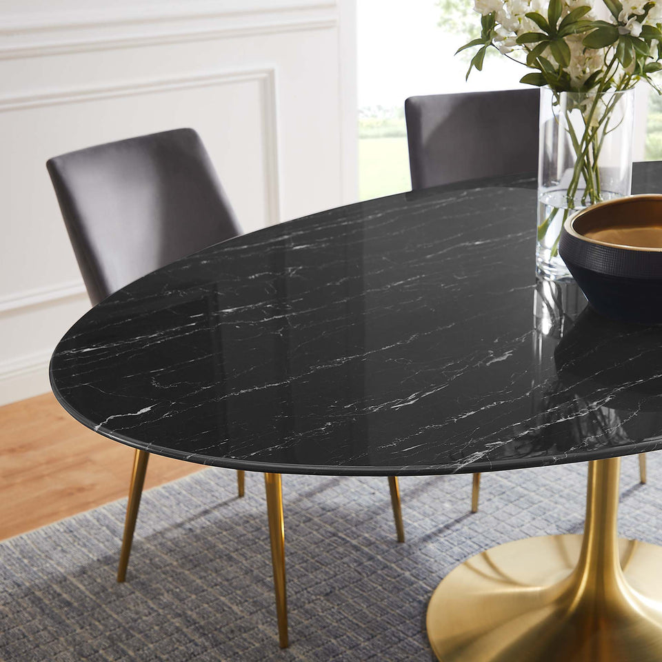 Lippa 78" Oval Faux Marble Dining Table by Modway