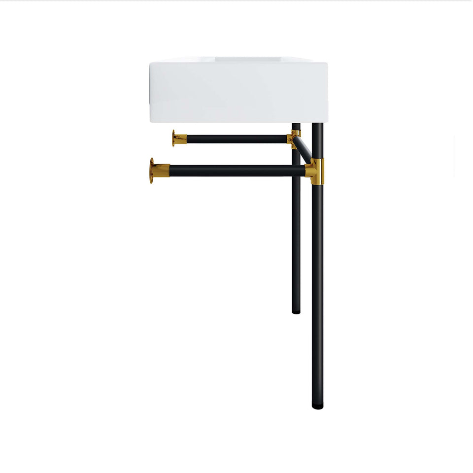 Redeem 24" Wall-Mount Black Stainless Steel Bathroom Vanity by Modway