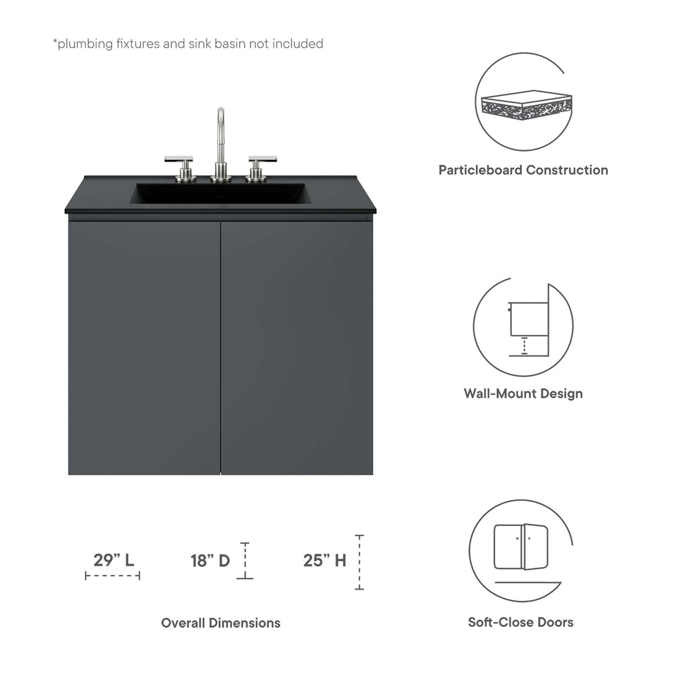 Bryn Wall-Mount Bathroom Cabinet Basin Not Included by Modway