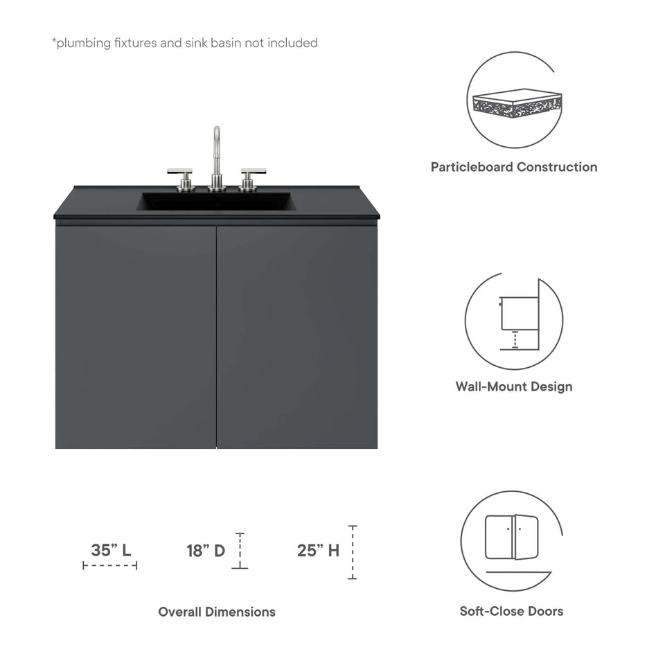 Bryn Wall-Mount Bathroom Cabinet Basin Not Included by Modway