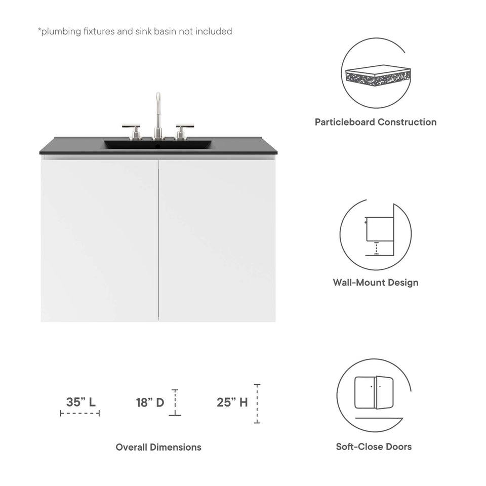 Bryn Wall-Mount Bathroom Cabinet Basin Not Included by Modway