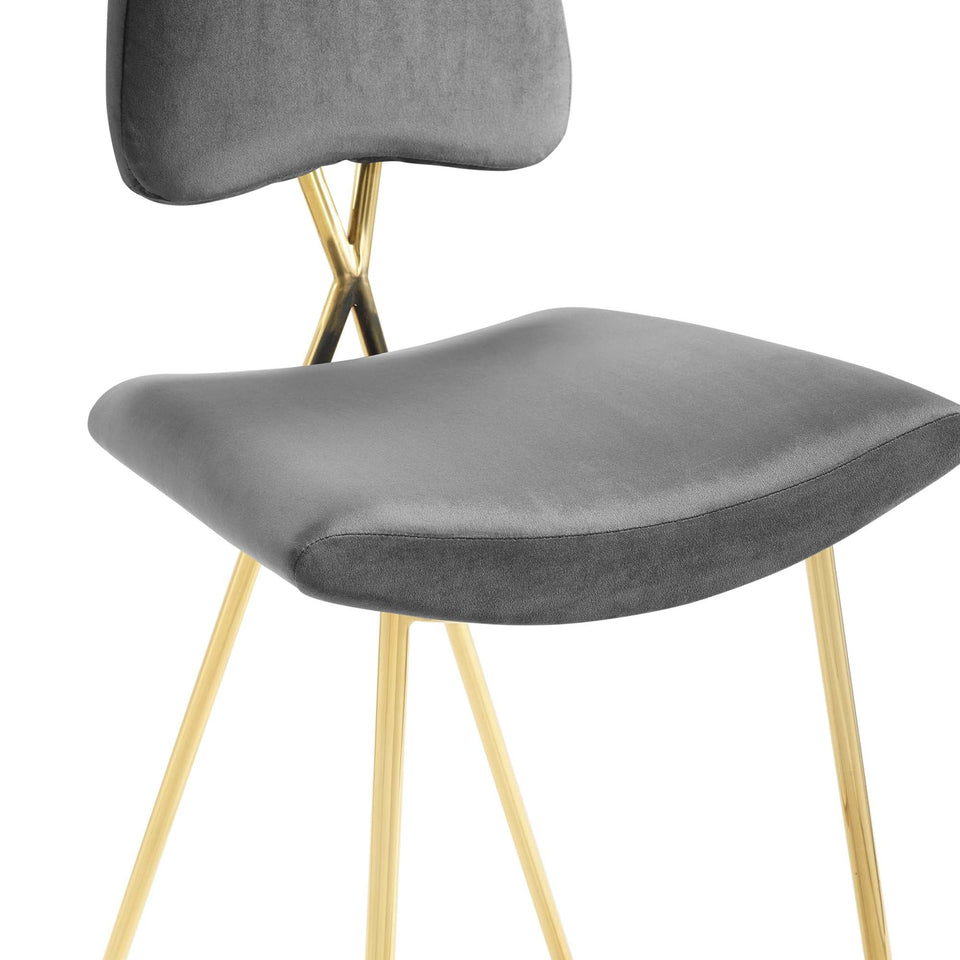 Ponder Performance Velvet Bar Stool Set of 2 by Modway