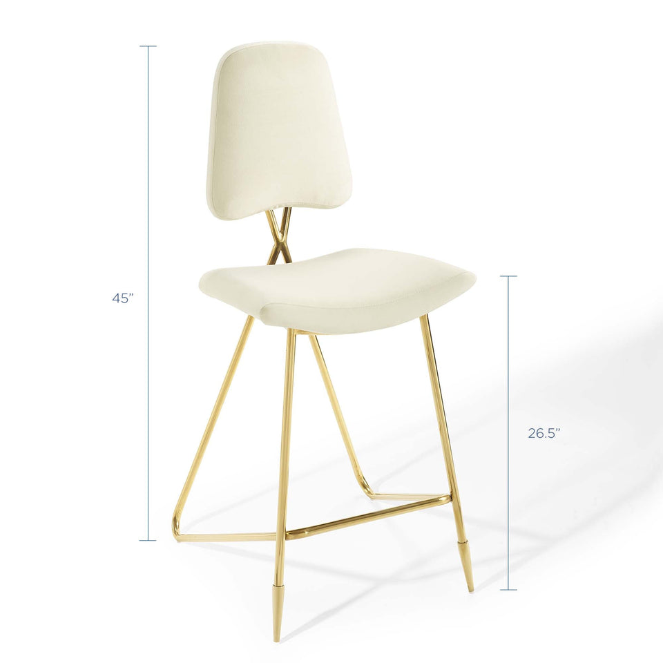 Ponder Performance Velvet Bar Stool Set of 2 by Modway