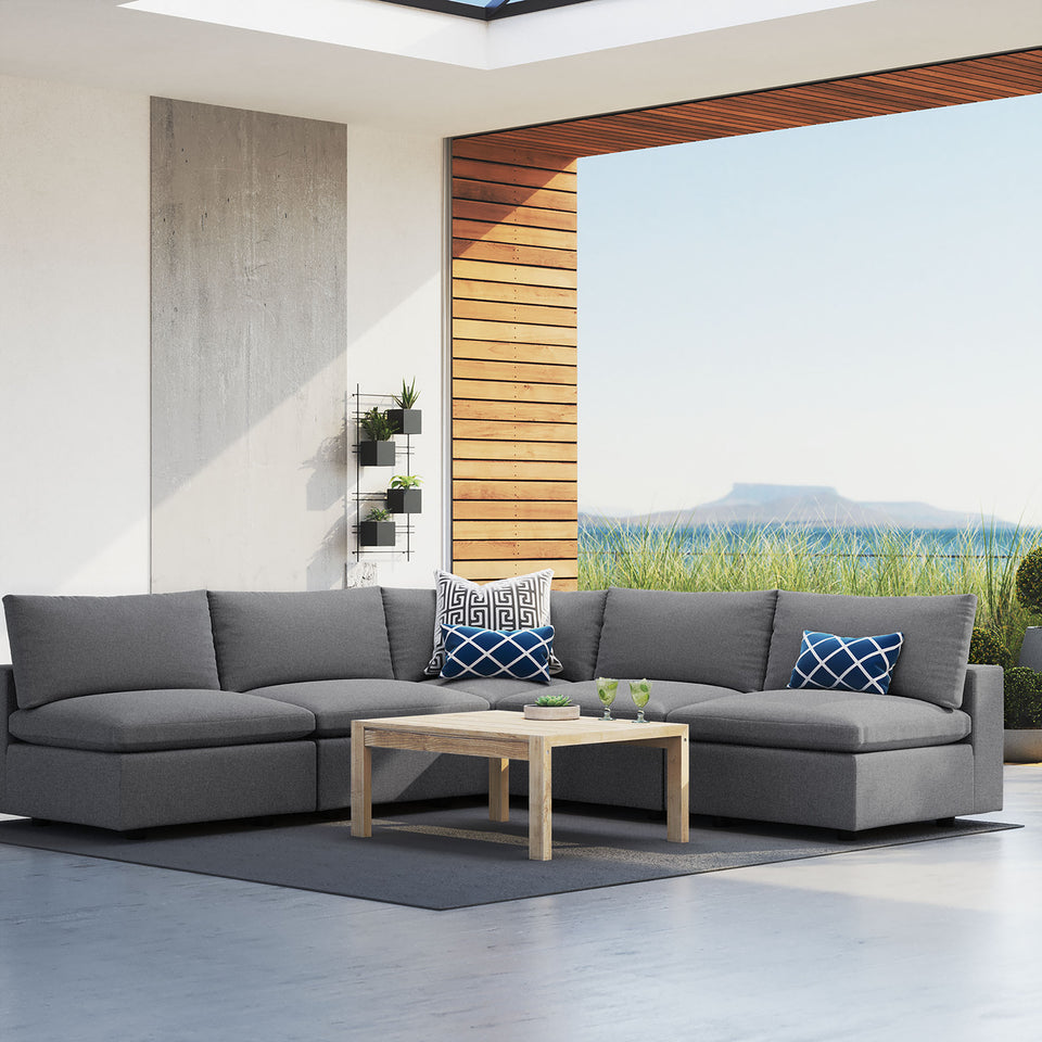 Commix 5-Piece Sunbrella® Outdoor Patio Sectional Sofa by Modway