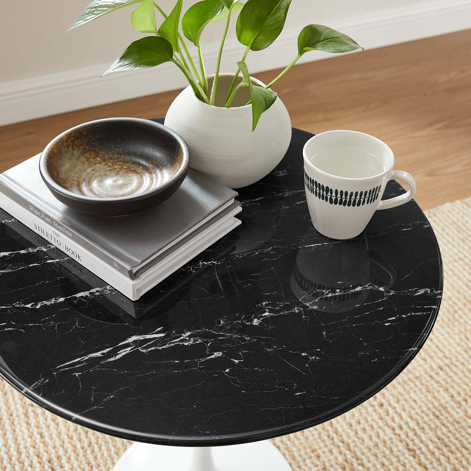 Lippa 20" Round Faux Marble Side Table by Modway