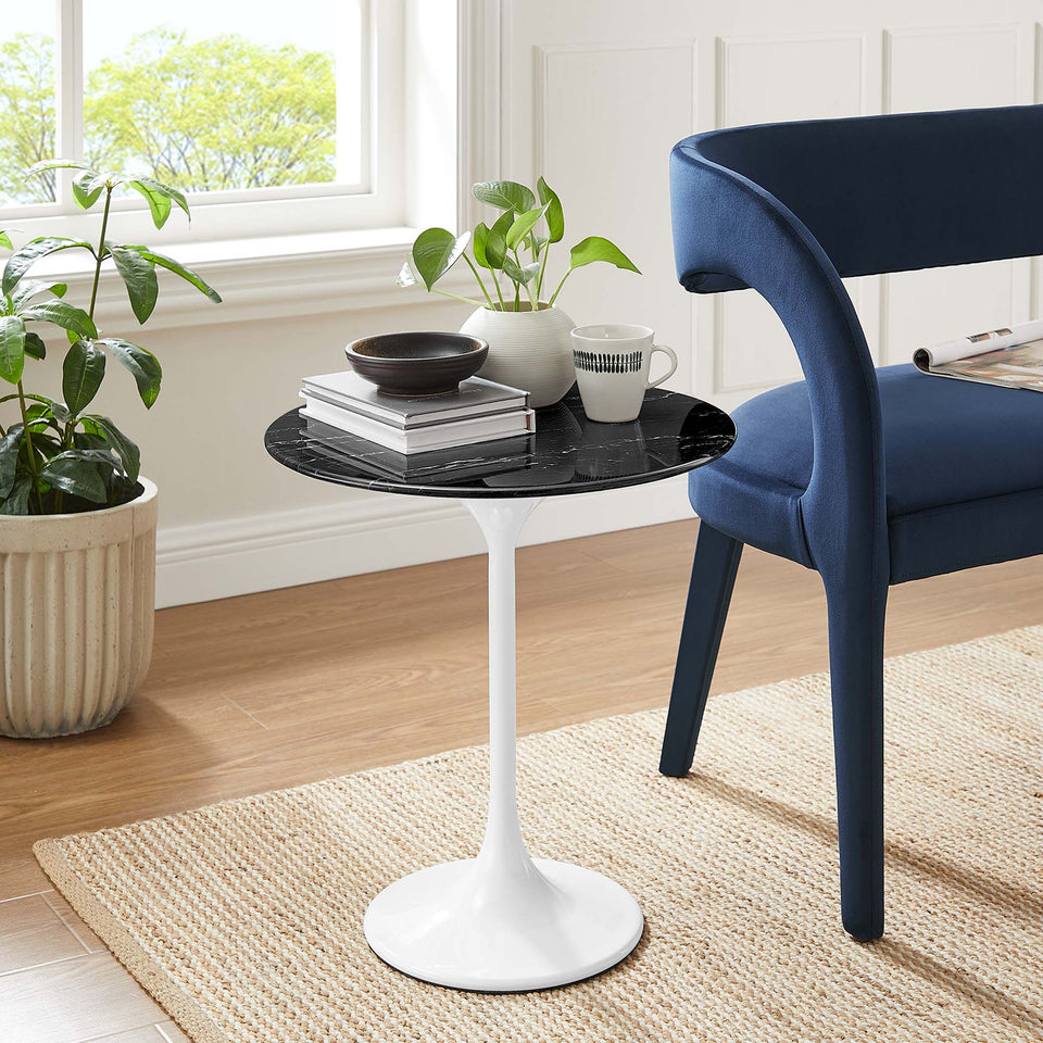 Lippa 20" Round Faux Marble Side Table by Modway