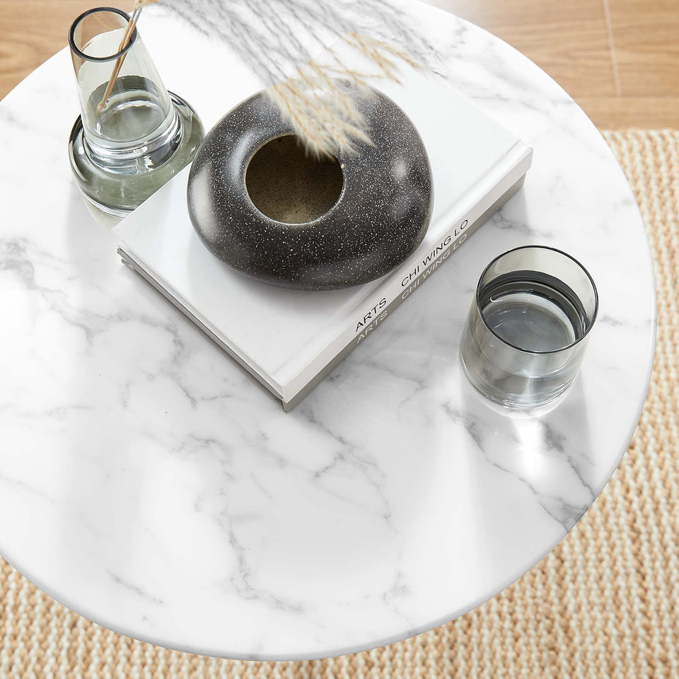 Lippa 20" Round Faux Marble Side Table by Modway
