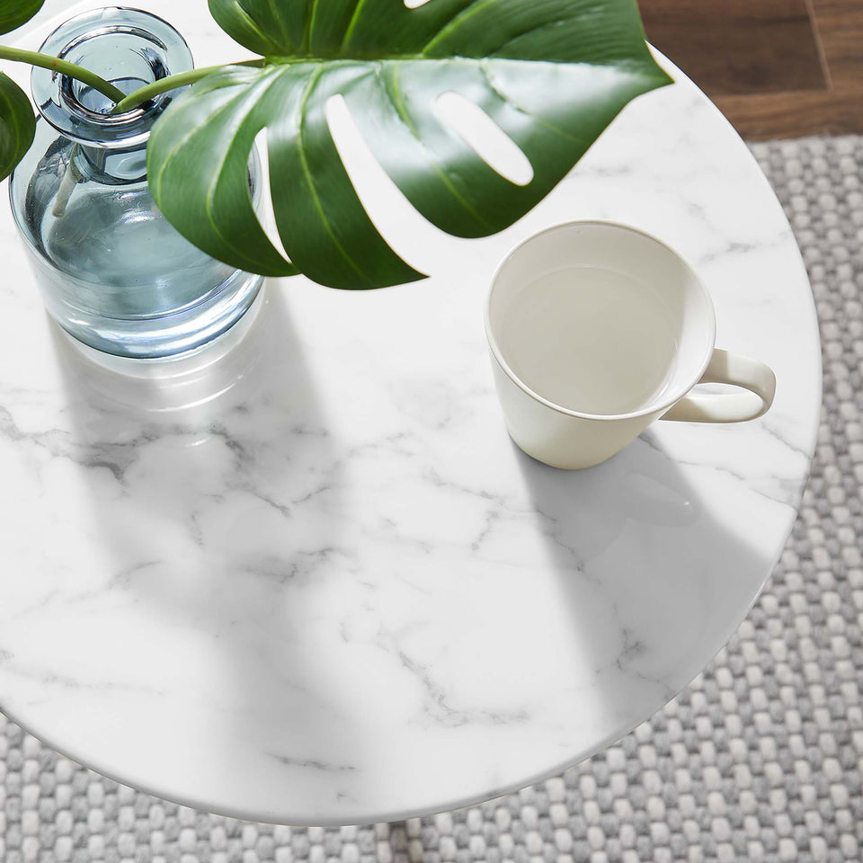 Lippa 20" Round Faux Marble Side Table by Modway