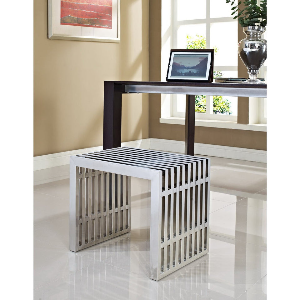 Gridiron Small Stainless Steel Bench by Modway