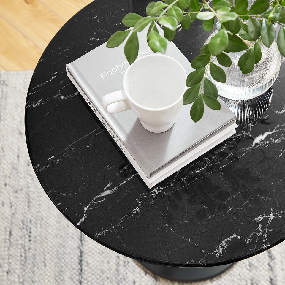 Lippa 20" Round Faux Marble Side Table by Modway