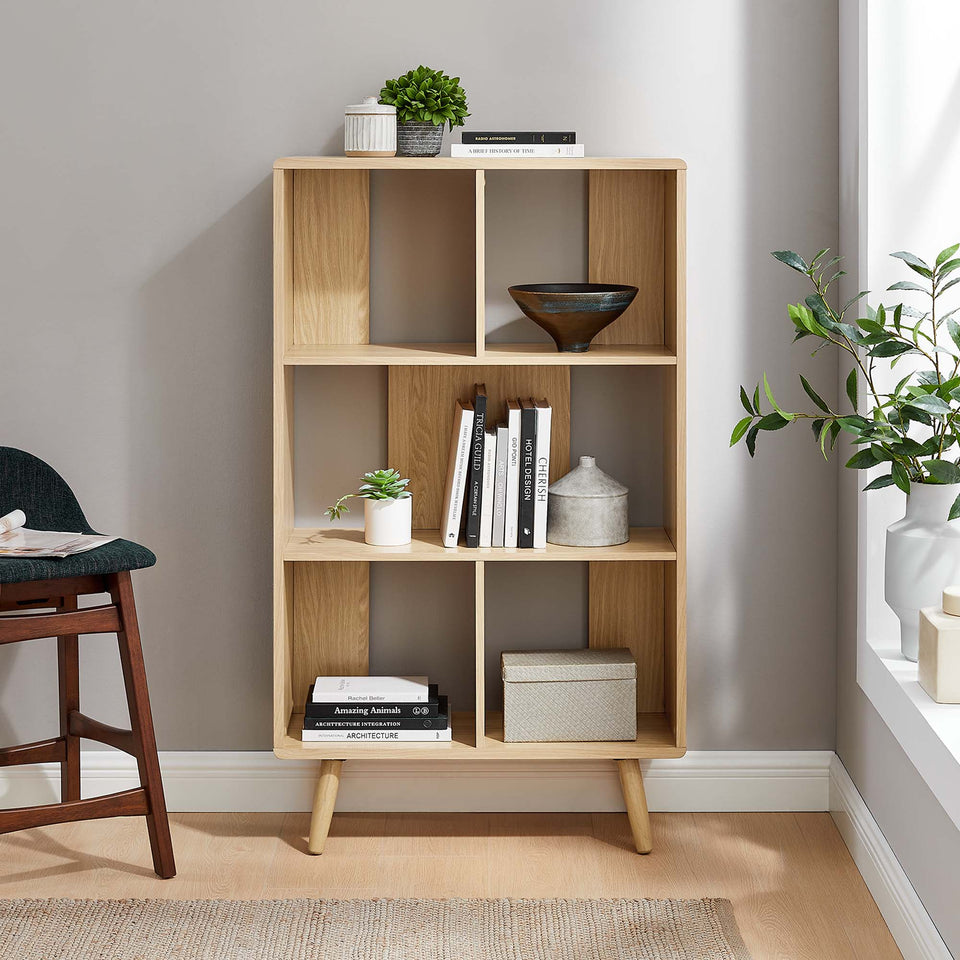 Transmit 5 Shelf Wood Grain Bookcase by Modway