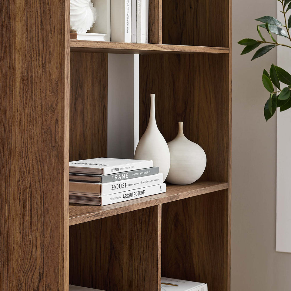 Transmit 5 Shelf Wood Grain Bookcase by Modway