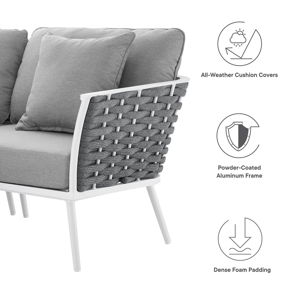 Stance Outdoor Patio Aluminum Small Sectional Sofa by Modway