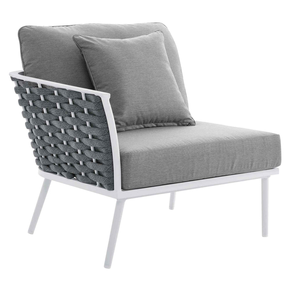 Stance 4 Piece Outdoor Patio Aluminum Sectional Sofa Set by Modway