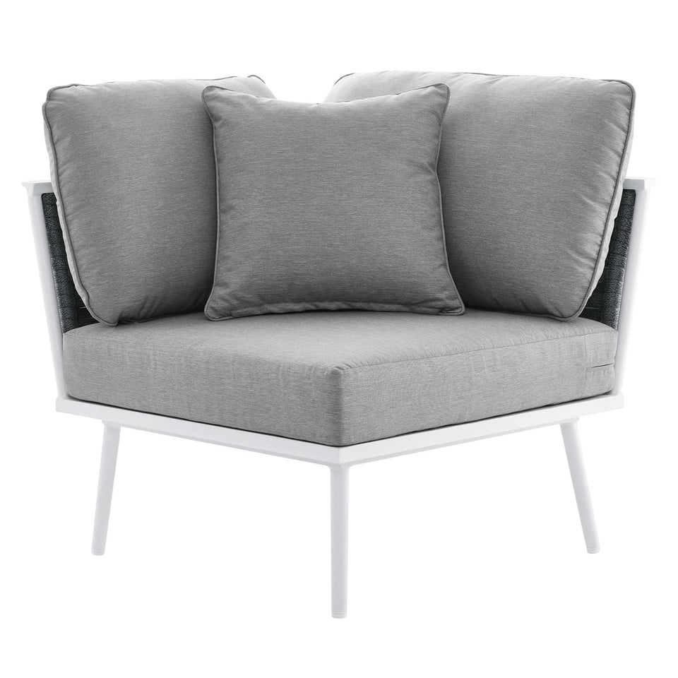 Stance 4 Piece Outdoor Patio Aluminum Sectional Sofa Set by Modway