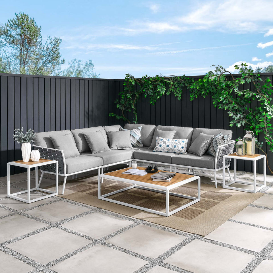 Stance 8 Piece Outdoor Patio Aluminum Sectional Sofa Set by Modway