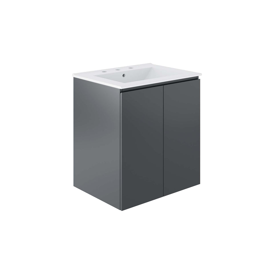 Bryn Wall-Mount Bathroom Vanity Basin Included by Modway