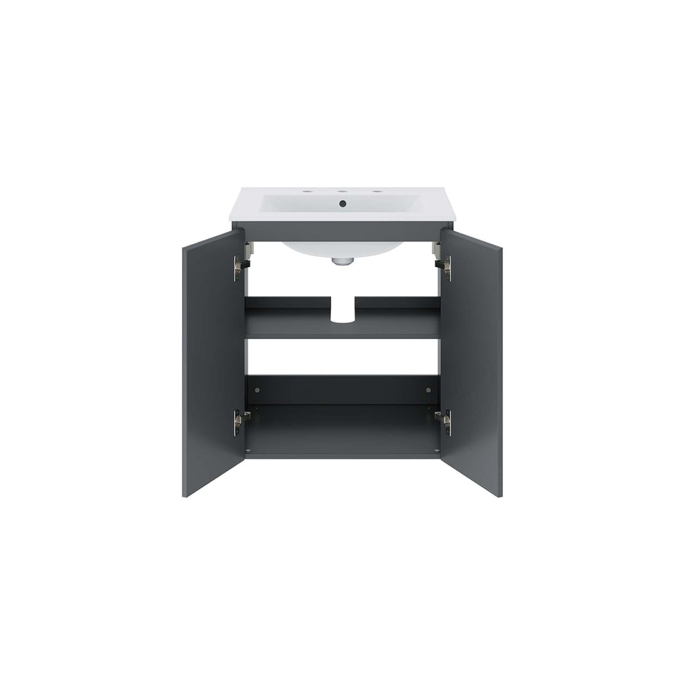 Bryn Wall-Mount Bathroom Vanity Basin Included by Modway