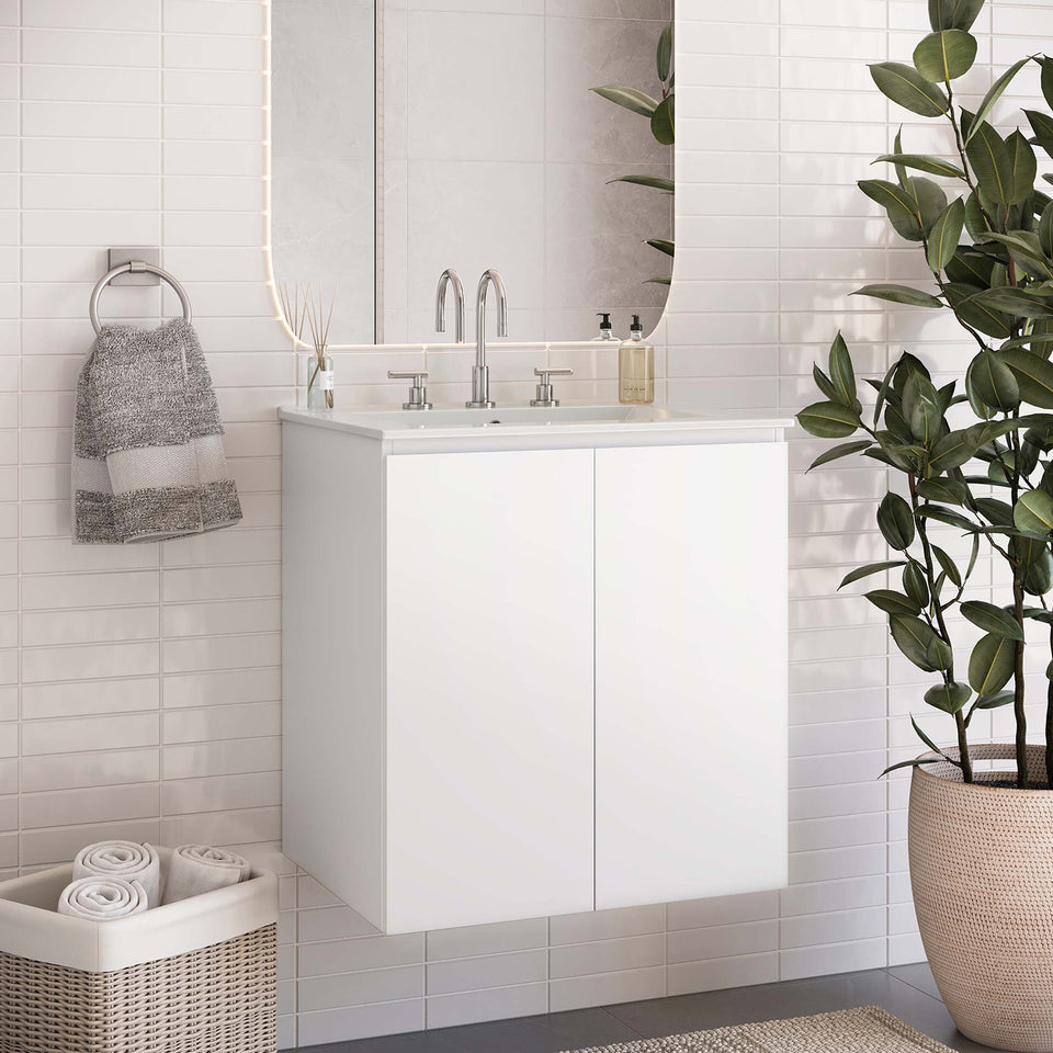 Bryn Wall-Mount Bathroom Vanity Basin Included by Modway
