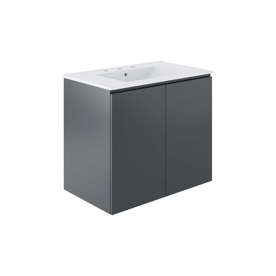 Bryn Wall-Mount Bathroom Vanity Basin Included by Modway