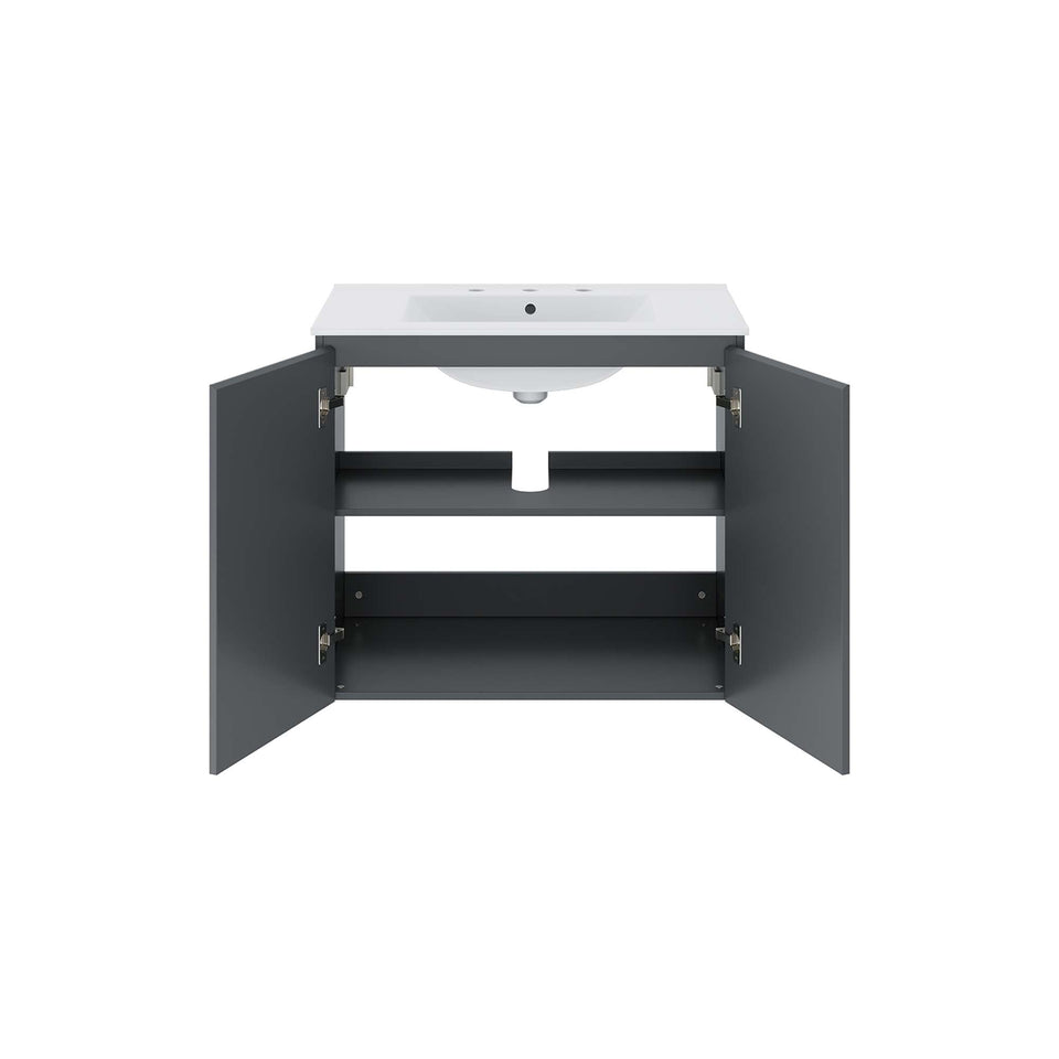 Bryn Wall-Mount Bathroom Vanity Basin Included by Modway