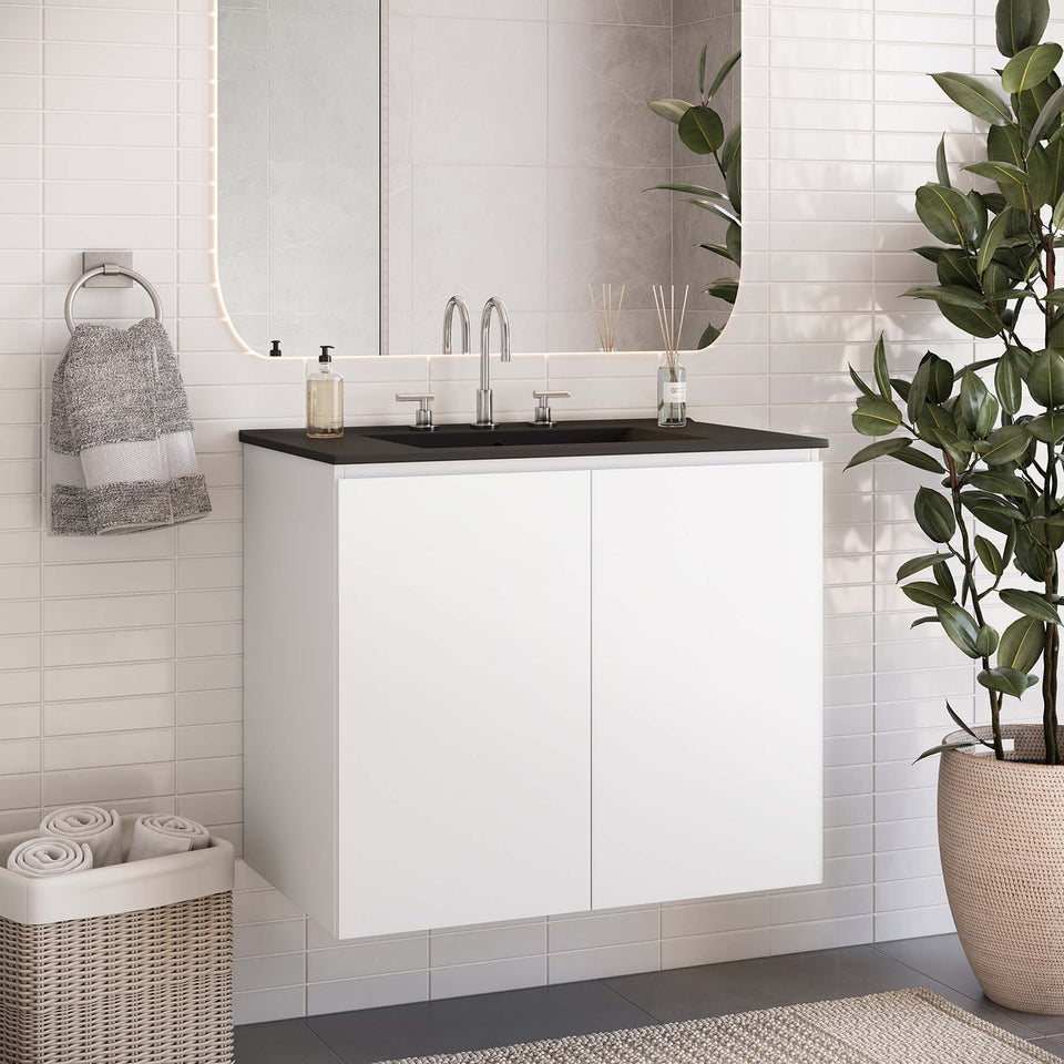 Bryn Wall-Mount Bathroom Vanity Basin Included by Modway