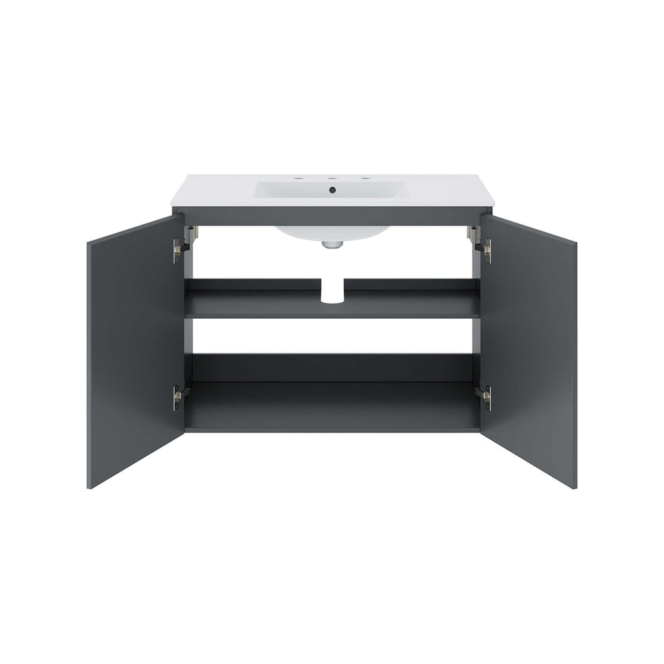 Bryn Wall-Mount Bathroom Vanity Basin Included by Modway