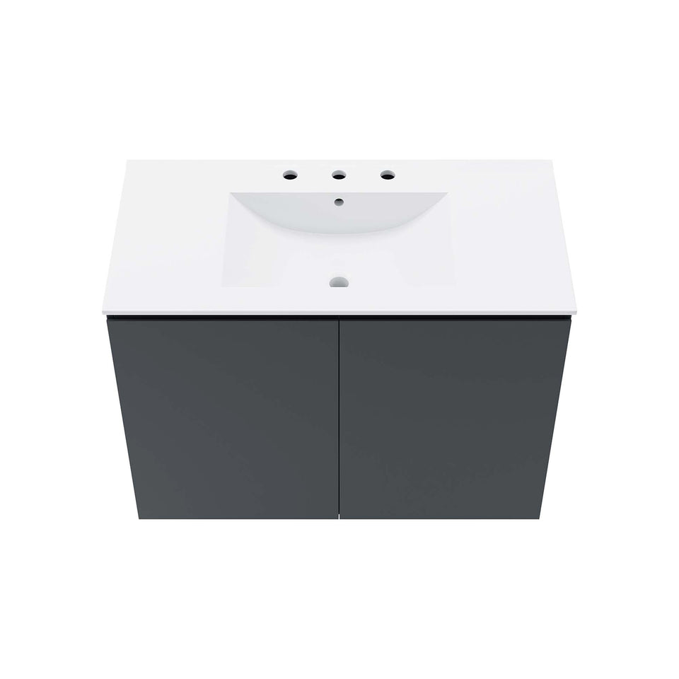 Bryn Wall-Mount Bathroom Vanity Basin Included by Modway