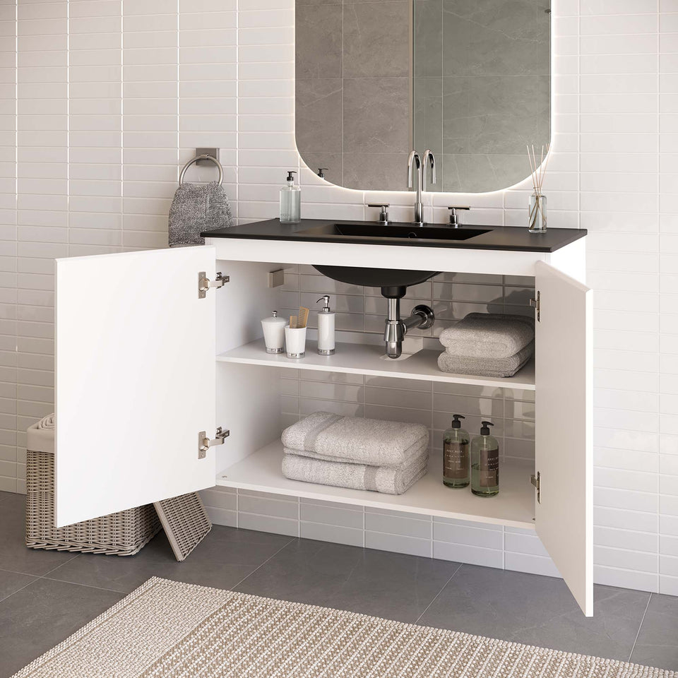 Bryn Wall-Mount Bathroom Vanity Basin Included by Modway