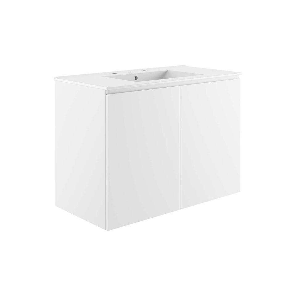Bryn Wall-Mount Bathroom Vanity Basin Included by Modway