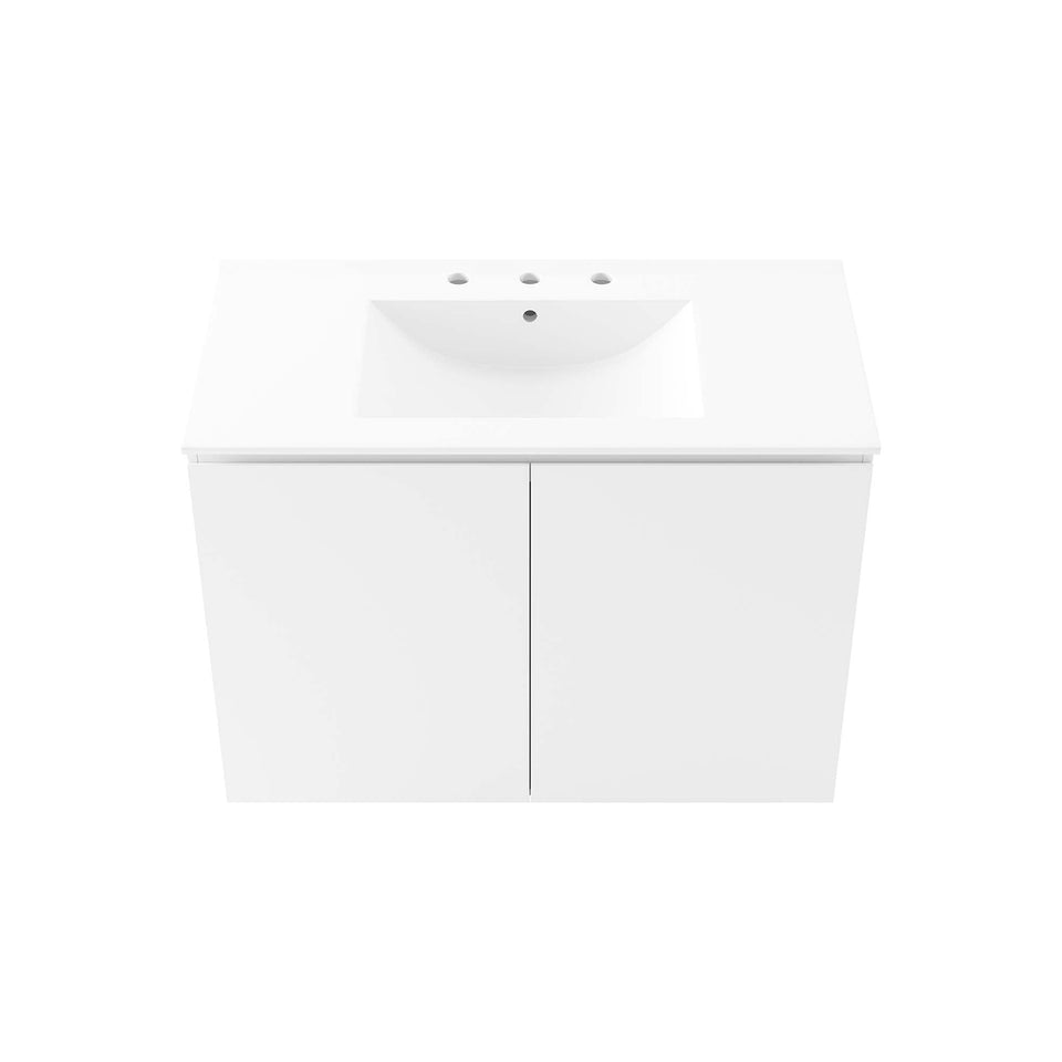 Bryn Wall-Mount Bathroom Vanity Basin Included by Modway