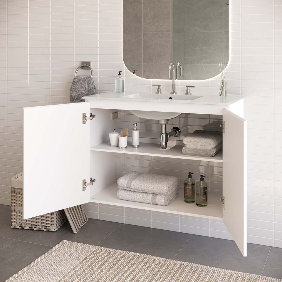 Bryn Wall-Mount Bathroom Vanity Basin Included by Modway
