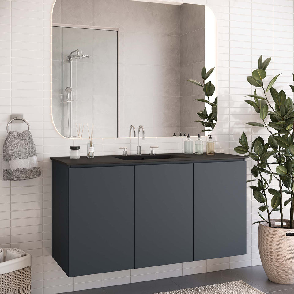 Bryn Wall-Mount Bathroom Vanity Basin Included by Modway