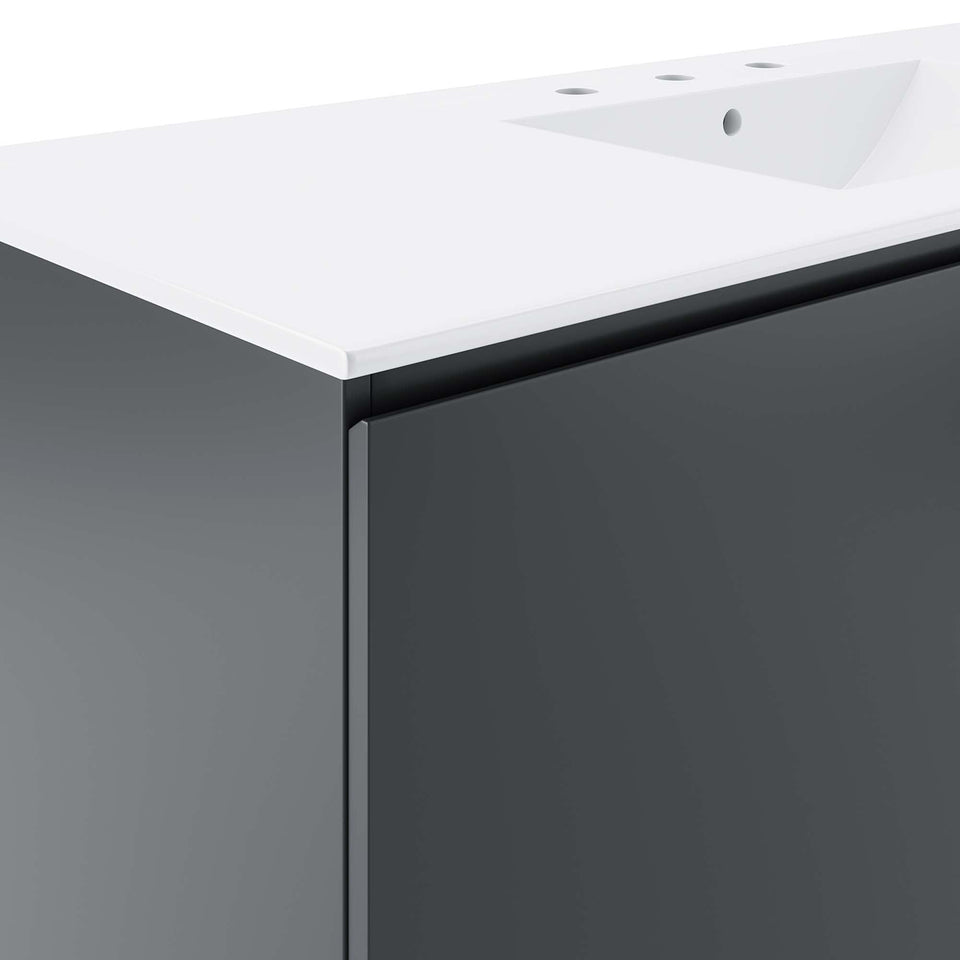 Bryn Wall-Mount Bathroom Vanity Basin Included by Modway