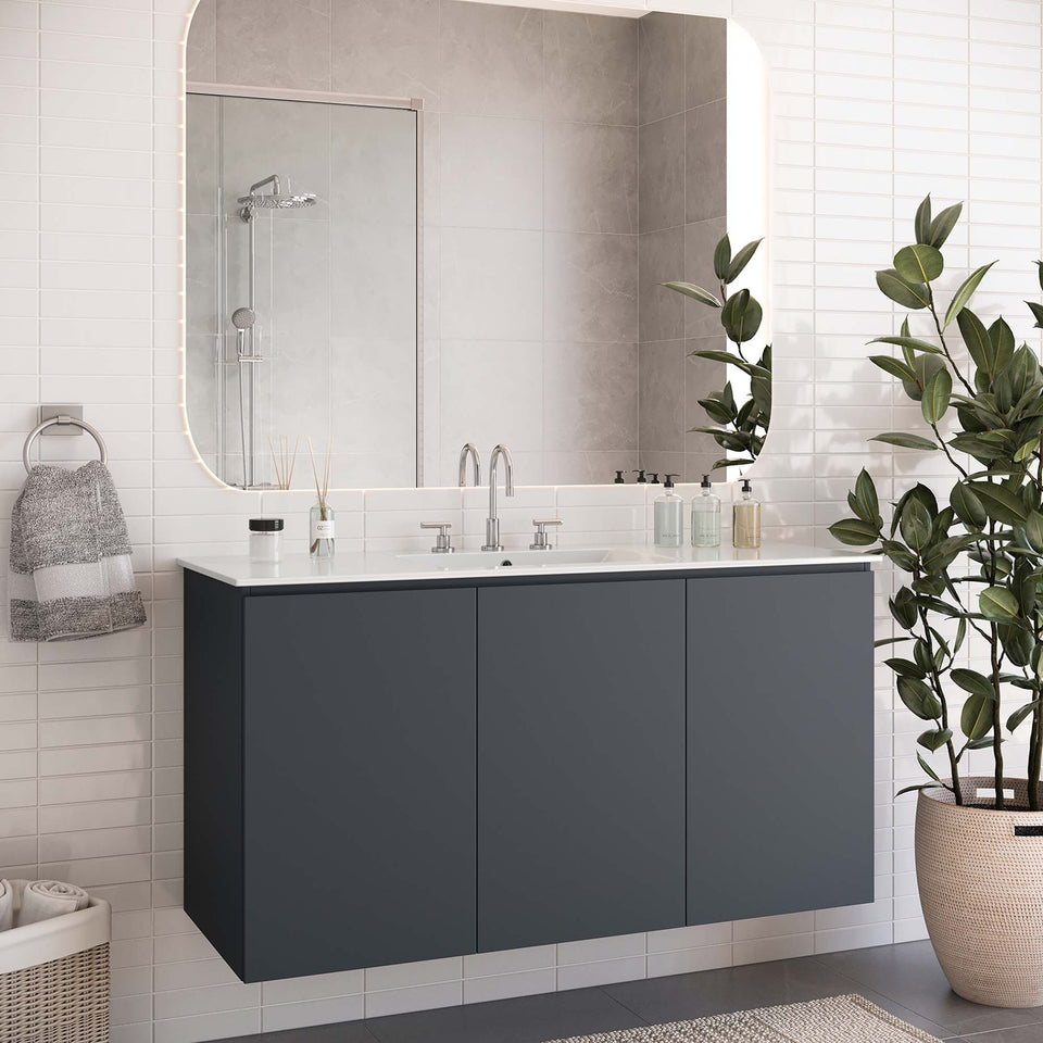 Bryn Wall-Mount Bathroom Vanity Basin Included by Modway