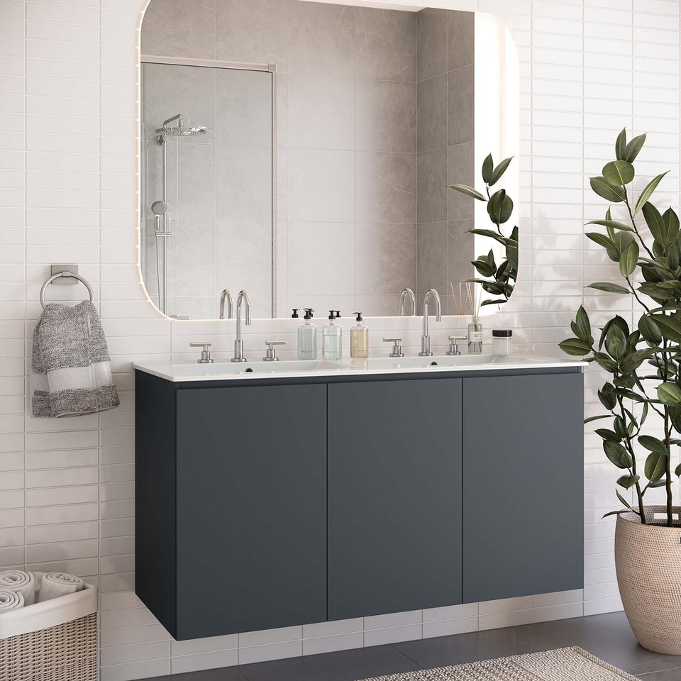 Bryn Wall-Mount Bathroom Vanity Basin Included by Modway