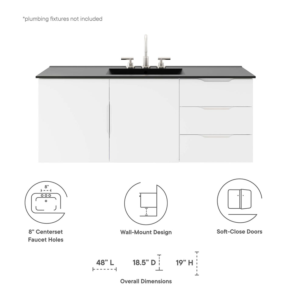 Vitality 48" Single Sink Bathroom Vanity by Modway