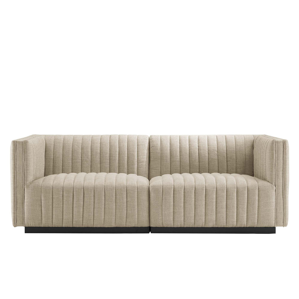 Conjure Channel Tufted Upholstered Fabric Loveseat by Modway
