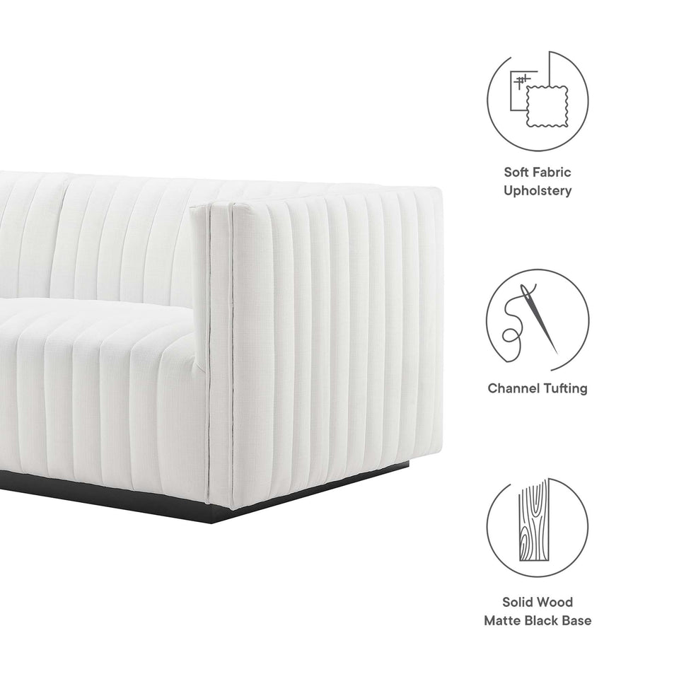 Conjure Channel Tufted Upholstered Fabric Loveseat by Modway