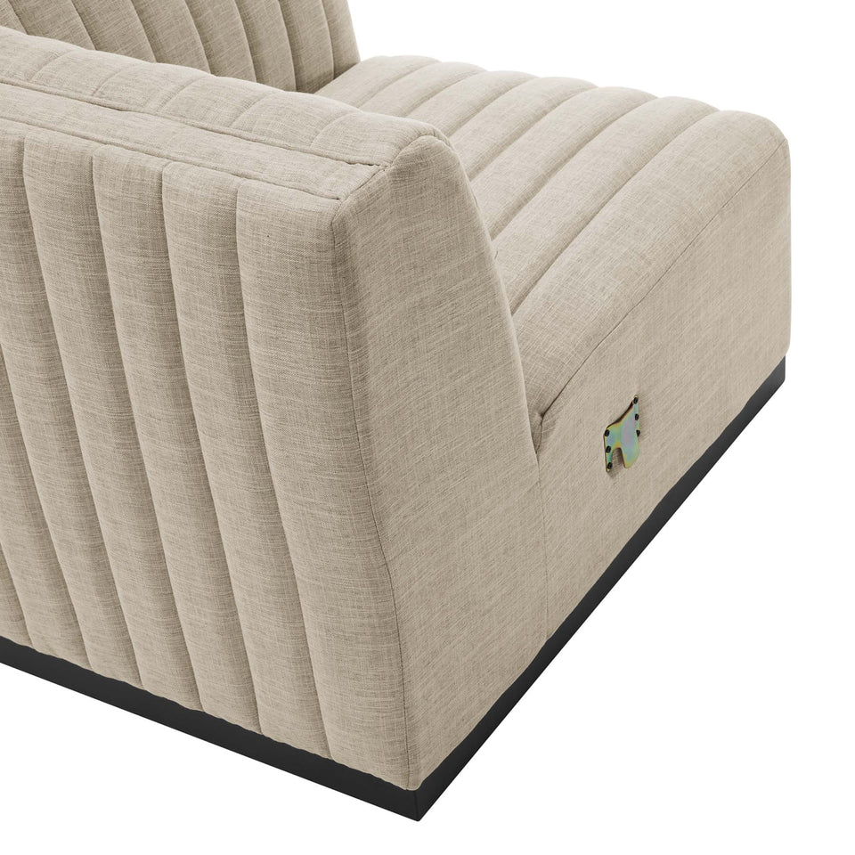 Conjure 4-Piece Channel Tufted Upholstered Fabric Sectional Sofa by Modway